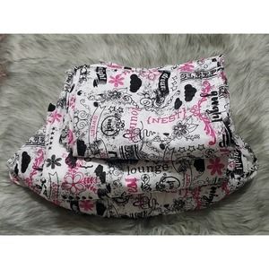 Grace Home Fashion Pink Black White Full Size Sheets Fitted Flat 2 Pillow Cases